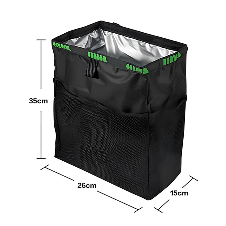 Green trim hanging car organizer dimensions