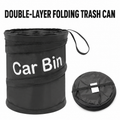 Collapsible Car Trash Can – Foldable In-Car Storage Bin for Front or Back Seats, Can Be Hung or Placed Upright