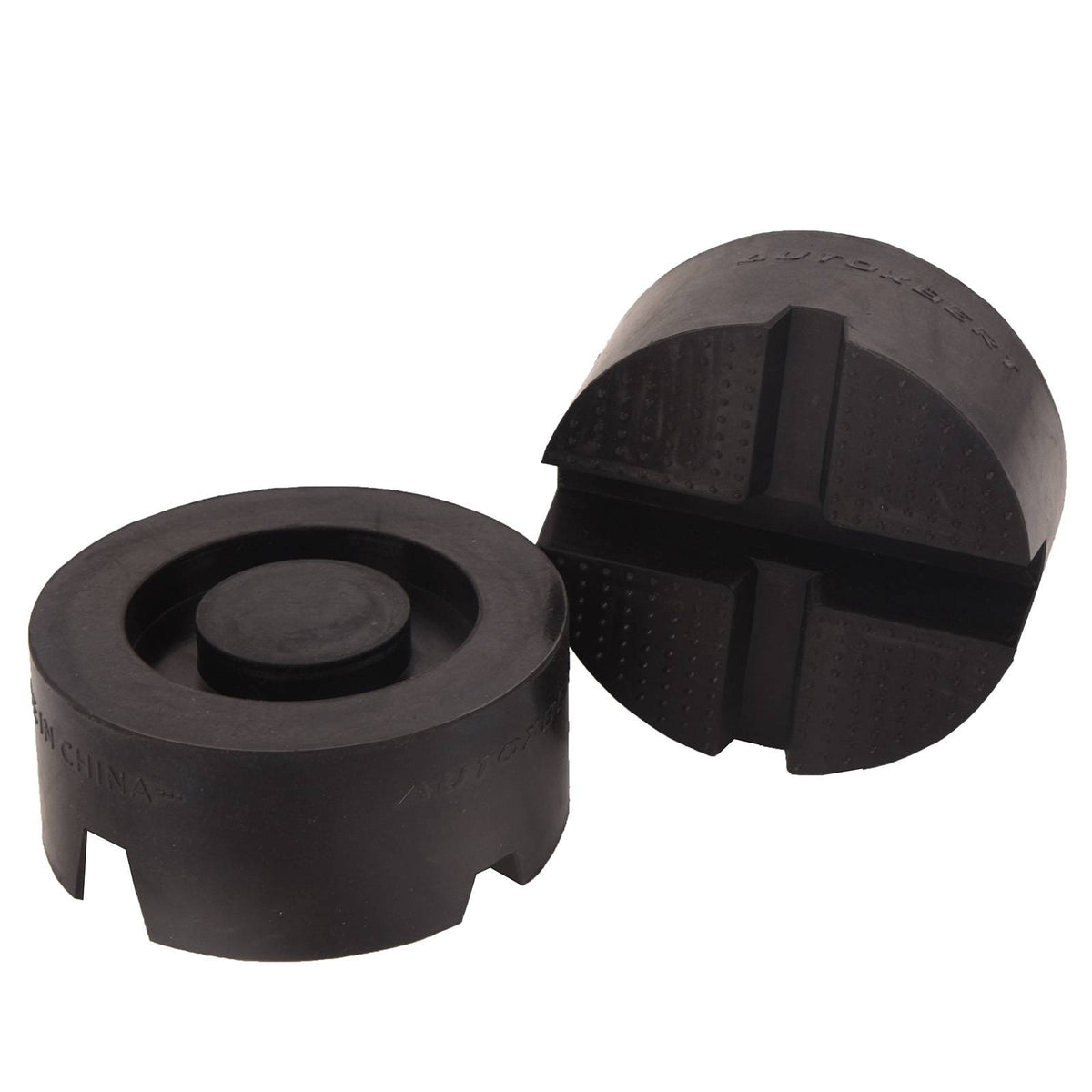 2PCS Universal Car Rubber Cross Slotted Jack Pad Adapter Guard Rail Floor