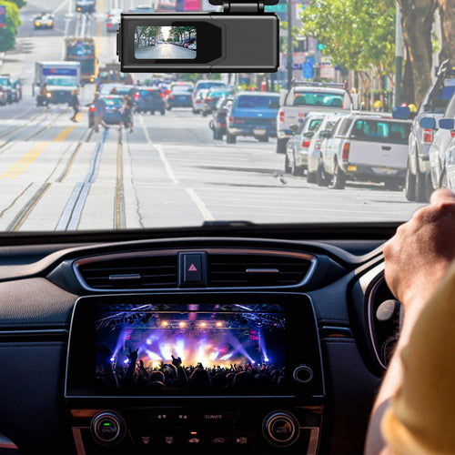 1Pc 2K HD Front Dash Cam For Car With IPS Screen Night Vision Loop Recording Included 32G Storage Card 140 Degree Wide Angle WiFi App Control Front Dashcam