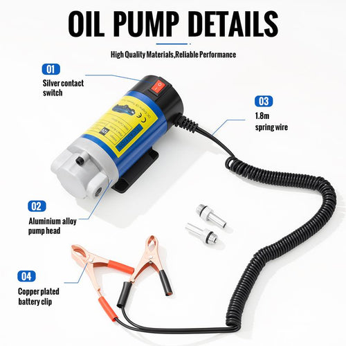 12V Self-Priming Electric Oil Extractor Pump Unit - Plug-and-Play DIY Home Car Repair Tool for Cars, Lawn Mowers, with Transmission Fluid Extraction & Oil Change Functions,toolupgrade