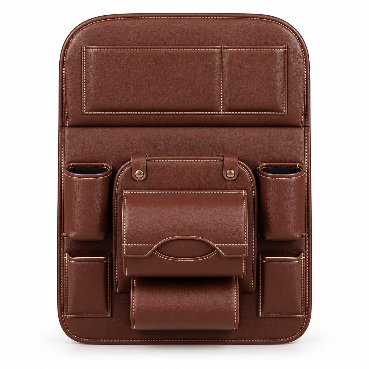 PU Leather Car Storage Bag Multifunction Seat Back Tray Hanging Bag Waterproof Car Organizer Automotive Interior Accessories