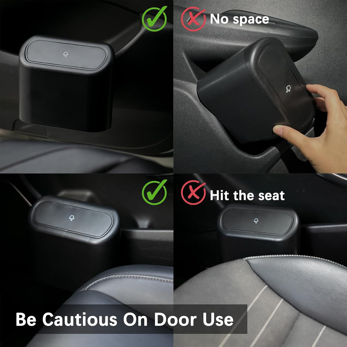 Mini Car Trash Can with Lid, Small Car Garbage Can, Cute Leakproof ABS Trash Bin, Cars Accessories for Interior, Garbage Bin for Car, Home