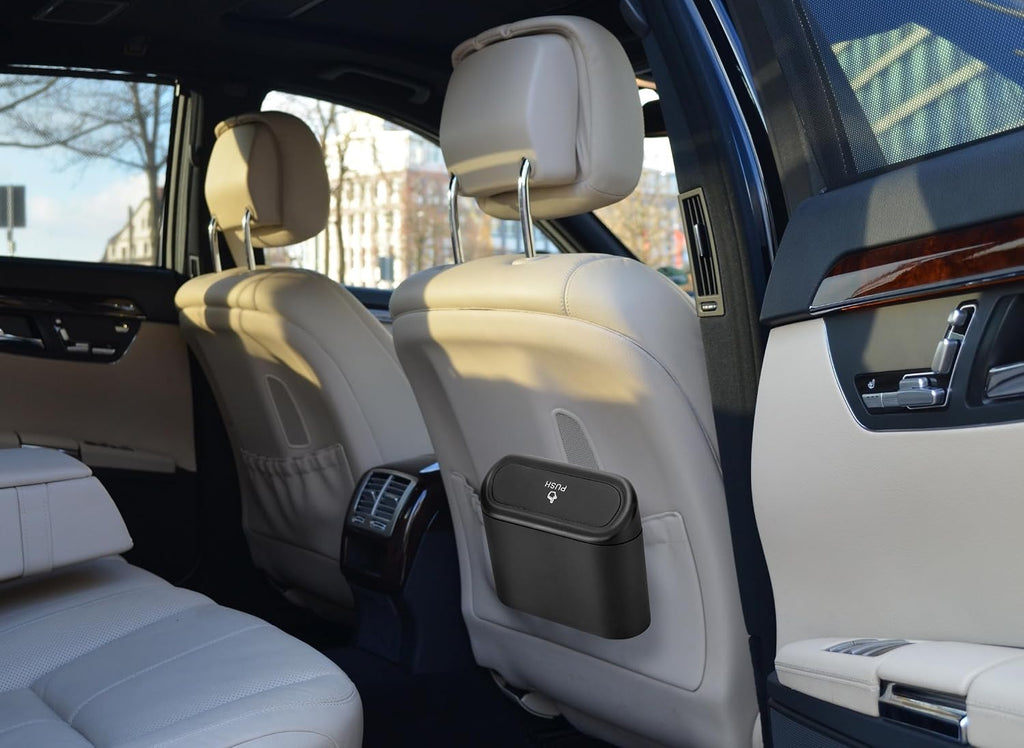 Mini Car Trash Can with Lid, Small Car Garbage Can, Cute Leakproof ABS Trash Bin, Cars Accessories for Interior, Garbage Bin for Car, Home