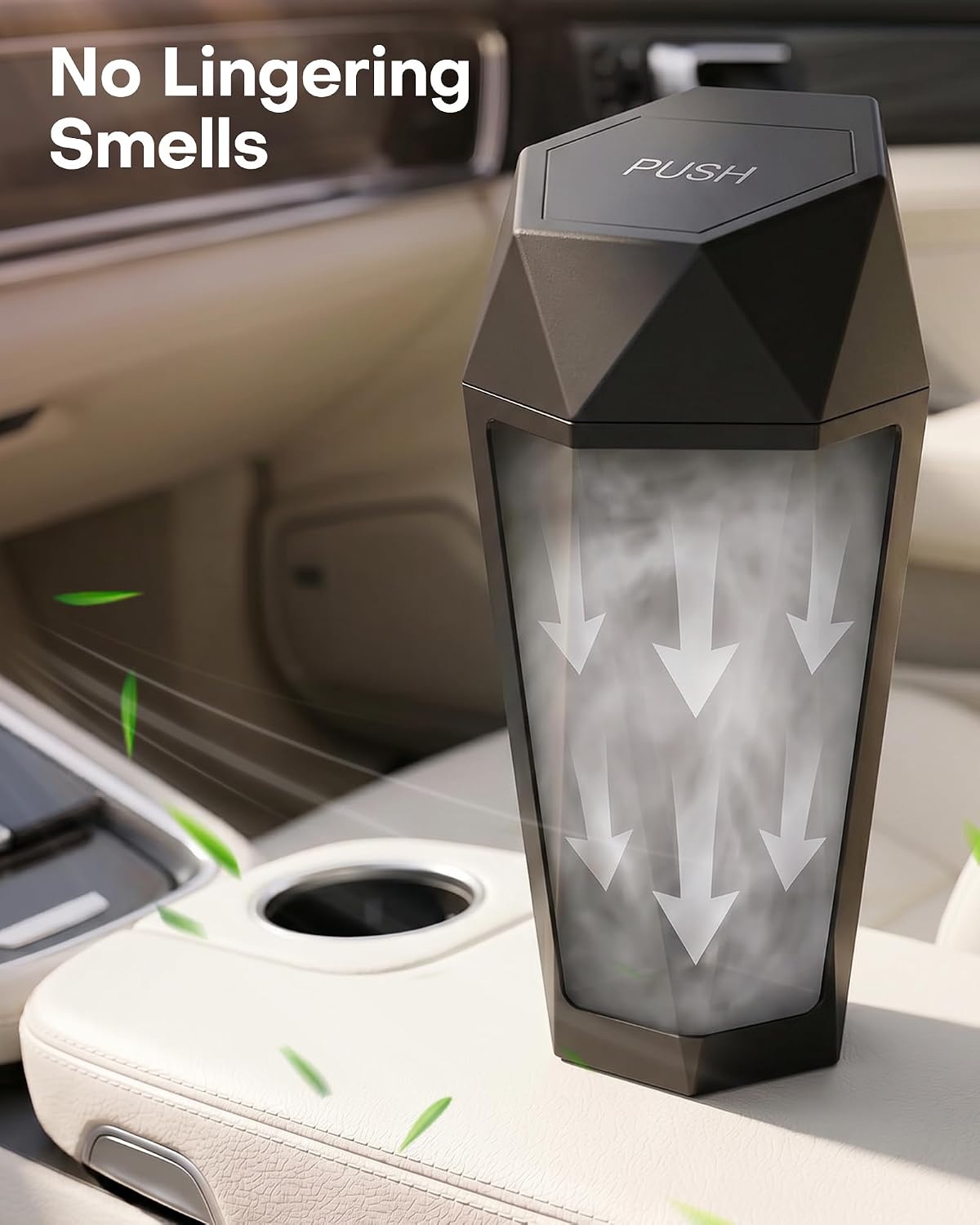 Car Trash Can with Lid, Leakproof, Black, 2 Pack