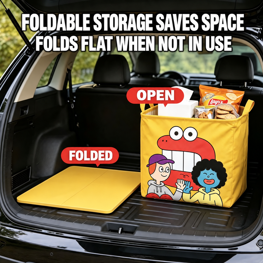 Foldable Car Trunk Organizer Storage Bin with Handles, Collapsible Car Storage Organizer for Groceries, Toys and Travel Essentials
