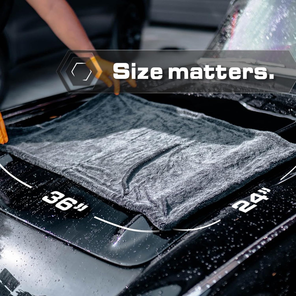 Microfiber Car Drying Towel 24"x36", 1300GSM Twisted Loop