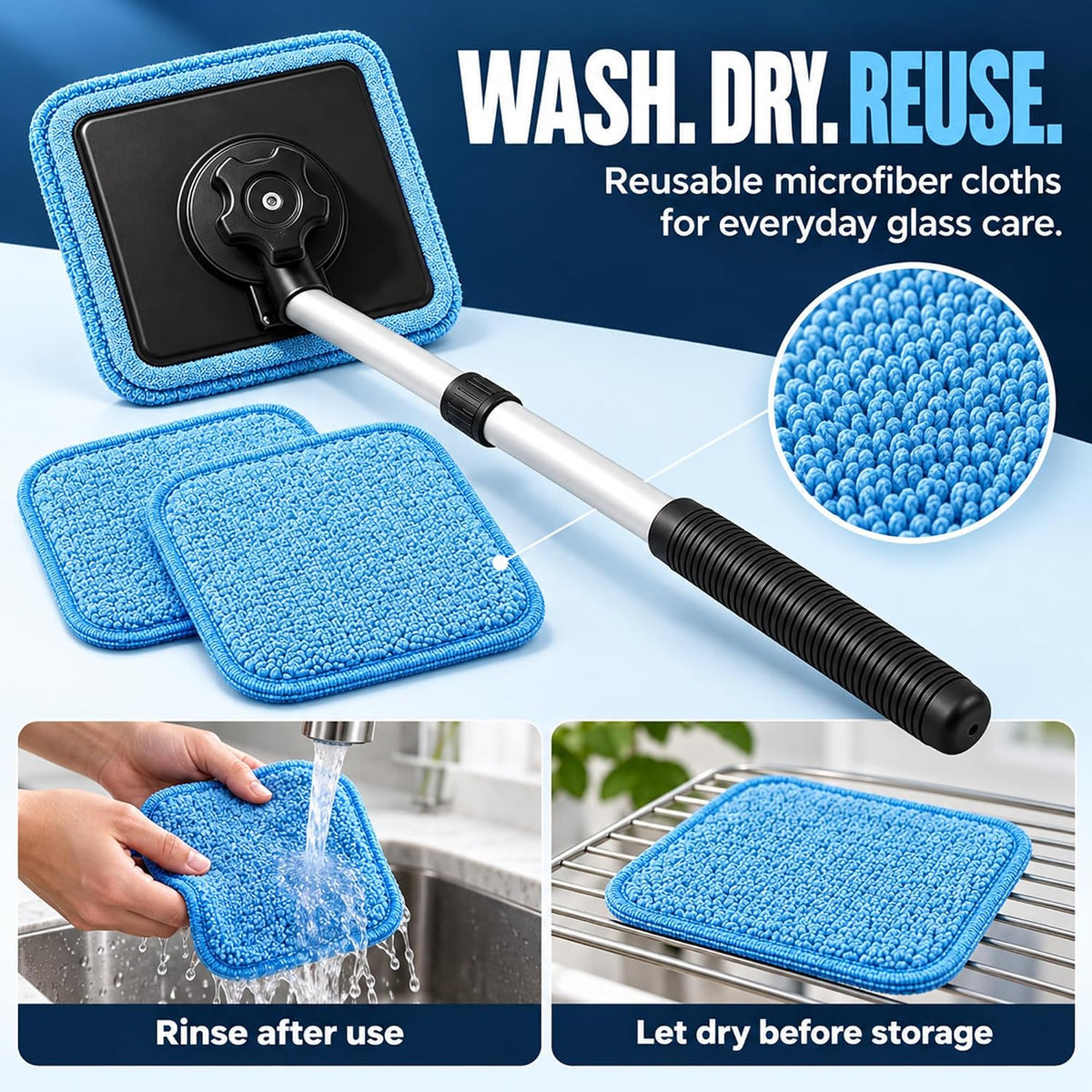 Dual Magnetic Car Windshield Cleaner, Dual Side Car Glass Cleaner, 1 Set