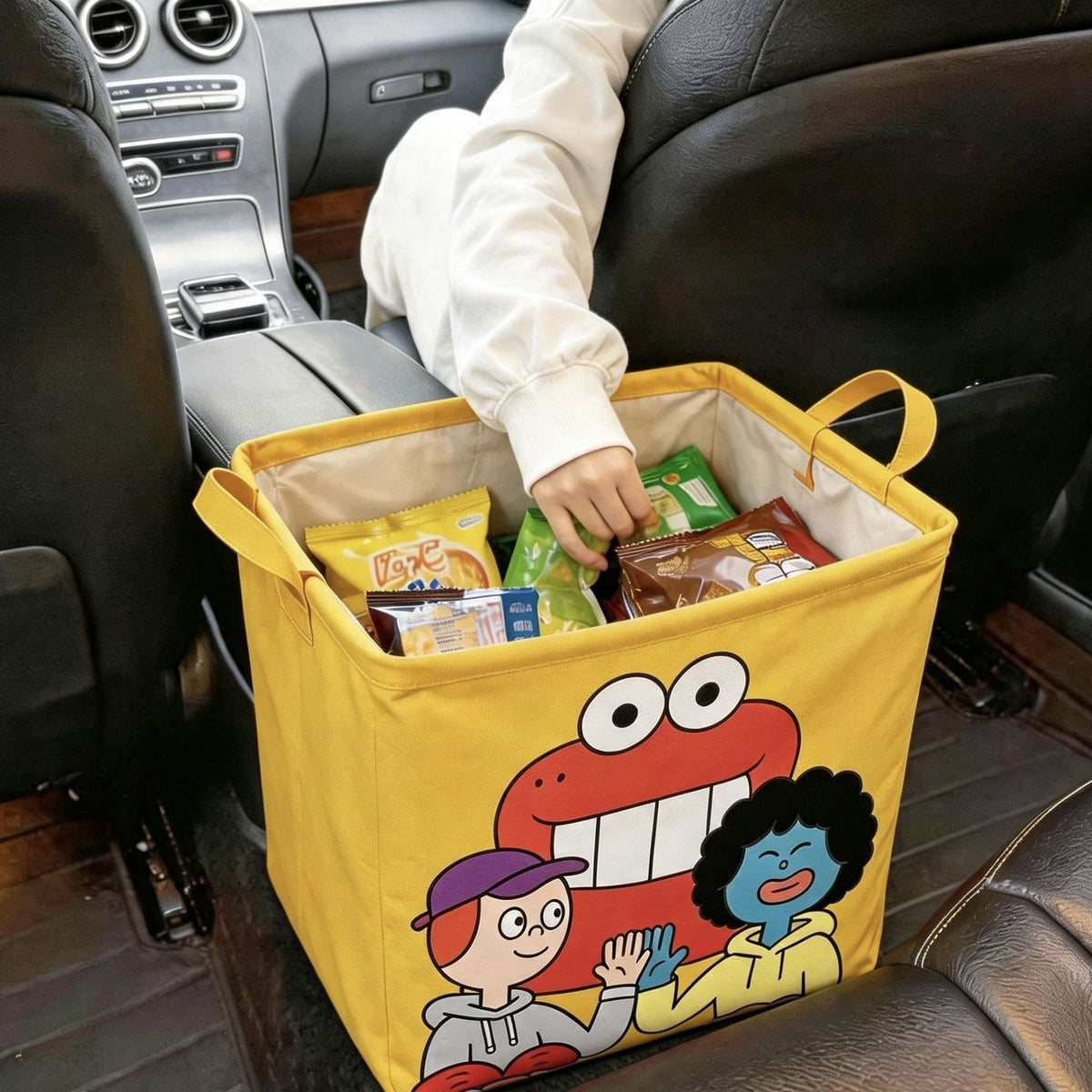 Foldable Car Trunk Organizer Storage Bin with Handles, Collapsible Car Storage Organizer for Groceries, Toys and Travel Essentials