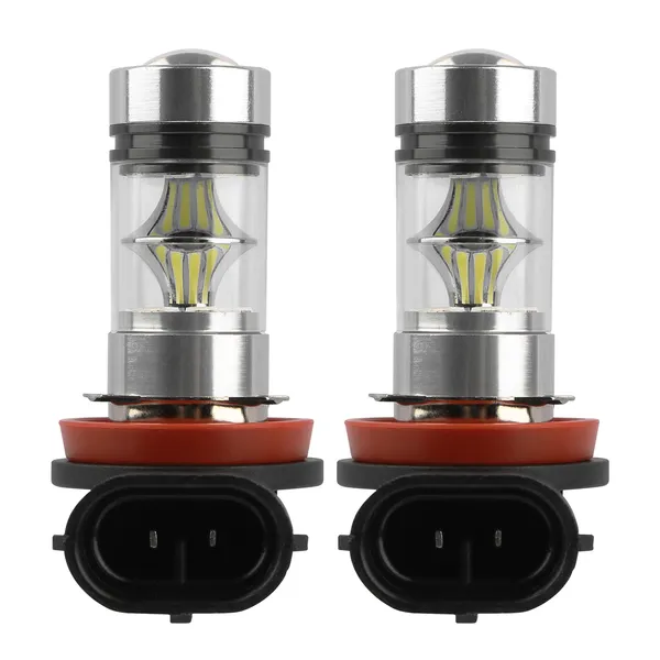 2PCS 1000lm 100W  LED Fog DRL Light Bulb IP65 Water-Resistant 360 Degree Beam Angle 6000K White By  Eggracks By Global Phoenix