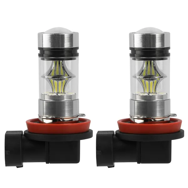 2PCS 1000lm 100W  LED Fog DRL Light Bulb IP65 Water-Resistant 360 Degree Beam Angle 6000K White By  Eggracks By Global Phoenix