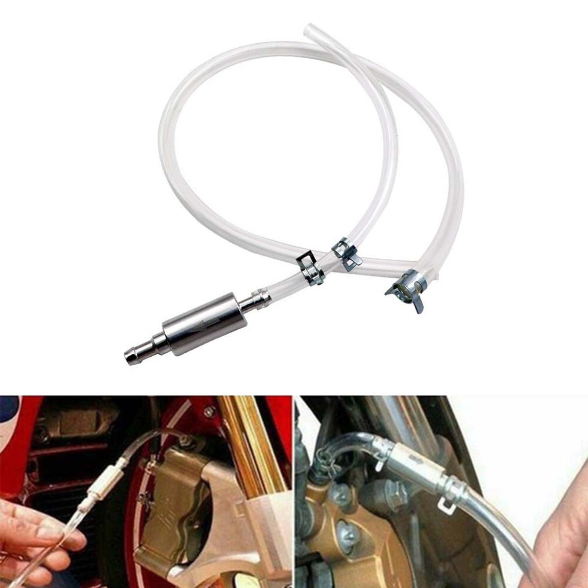 2 PCS Brake Bleeder Hose, One Way Check Valve Tube Bleeding Tool Kit
