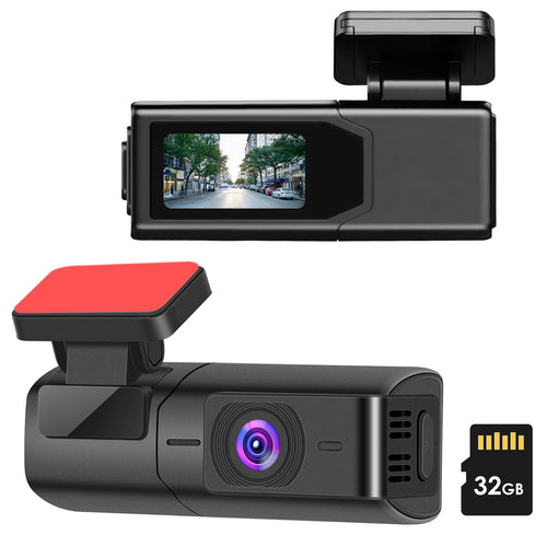 1Pc 2K HD Front Dash Cam For Car With IPS Screen Night Vision Loop Recording Included 32G Storage Card 140 Degree Wide Angle WiFi App Control Front Dashcam