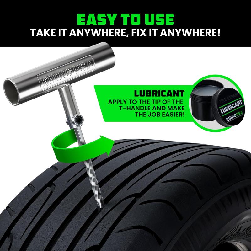 Tire Repair Kit (86-Piece) Professional Heavy Duty Tire Plug Kit to Fix Punctures & Patch Flats with Ease - Ultimate Tubeless Tire Repair Tools for Car, Motorcycle, ATV, UTV, RV and Trailer